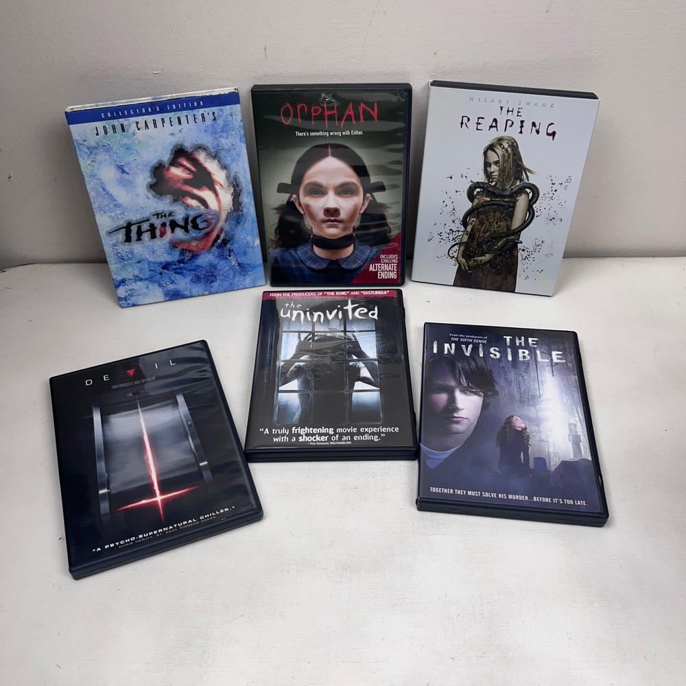 Horror Thriller DVD Lot 6 Movies The Thing Orphan Devil The Reaping Uninvited